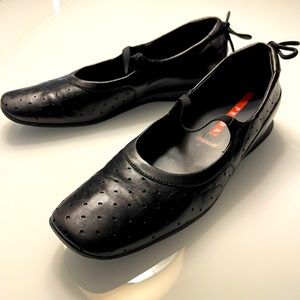 Prada Leather Loafers Back Ties